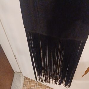 Black Fringe Pencil Dress - Women's